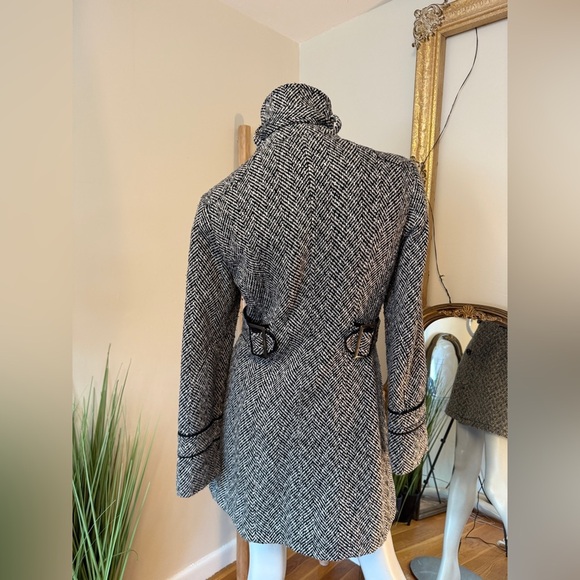 ESPRIT Women's Herringbone Tweed Coat Medium VINTAGE Y2K 90's - Picture 3 of 10
